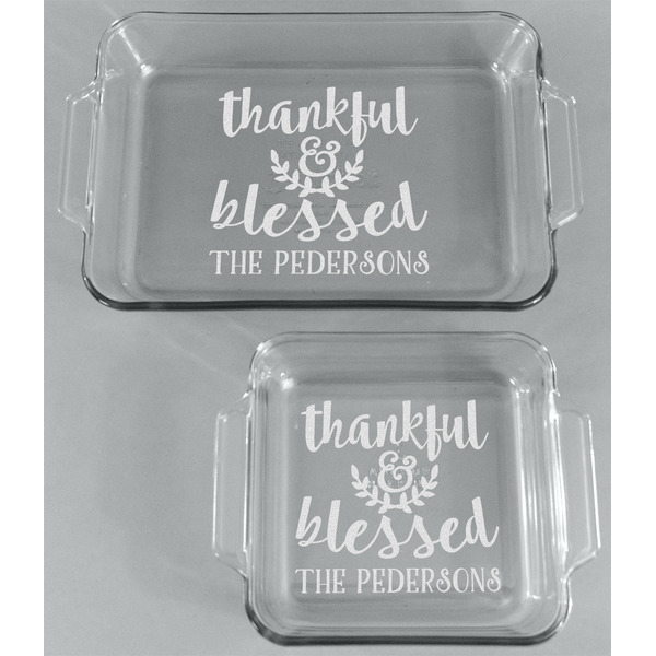 Thankful & Blessed Glass Baking Dish Set - FRONT