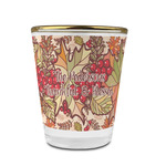 Thankful & Blessed Glass Shot Glass - 1.5 oz - with Gold Rim - Set of 4 (Personalized)