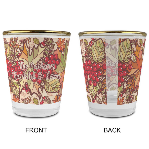 Thankful & Blessed Glass Shot Glass - with gold rim - APPROVAL