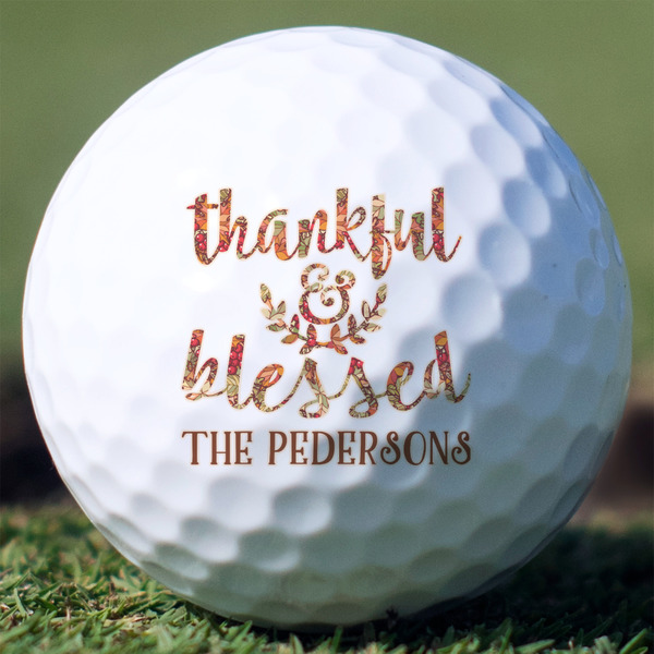 Custom Thankful & Blessed Golf Balls - Titleist Pro V1 - Set of 12 (Personalized)