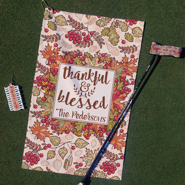 Custom Thankful & Blessed Golf Towel Gift Set (Personalized)