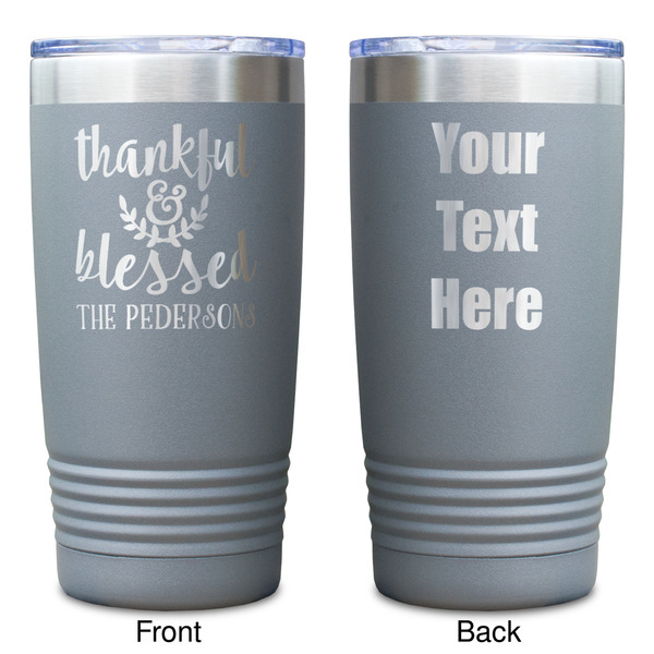 Thankful & Blessed Gray Polar Camel Tumbler - 20oz - Double Sided - Approval