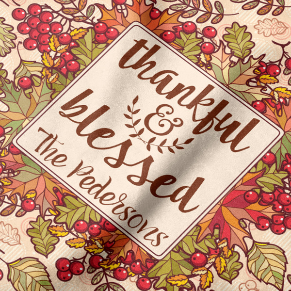 Thankful & Blessed Hooded Baby Towel- Detail Close Up