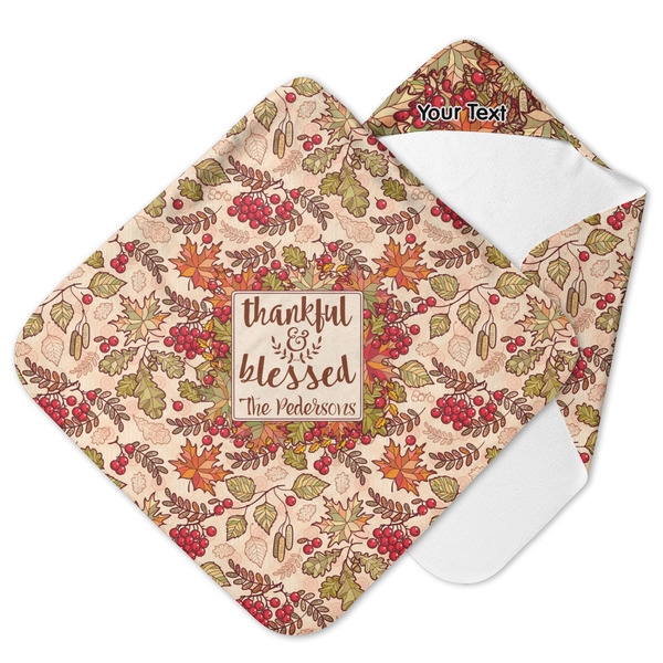 Custom Thankful & Blessed Hooded Baby Towel (Personalized)