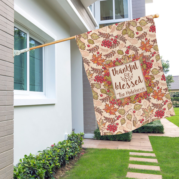 Thankful & Blessed House Flags - Double Sided - LIFESTYLE