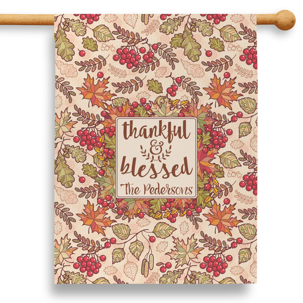 Custom Thankful & Blessed 28" House Flag - Single Sided (Personalized)