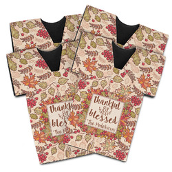 Thankful & Blessed Jersey Bottle Cooler - Set of 4 (Personalized)