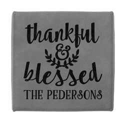 Thankful & Blessed Jewelry Gift Box - Engraved Leather Lid (Personalized)