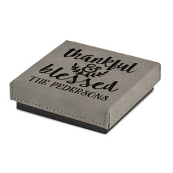 Thankful & Blessed Jewelry Gift Box - Engraved Leather Lid (Personalized)