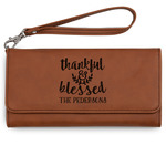 Thankful & Blessed Ladies Leatherette Wallet - Laser Engraved - Rawhide (Personalized)