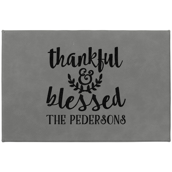 Thankful & Blessed Large Engraved Gift Box with Leather Lid - Approval