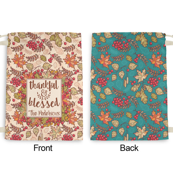 Thankful & Blessed Large Laundry Bag - Front & Back View