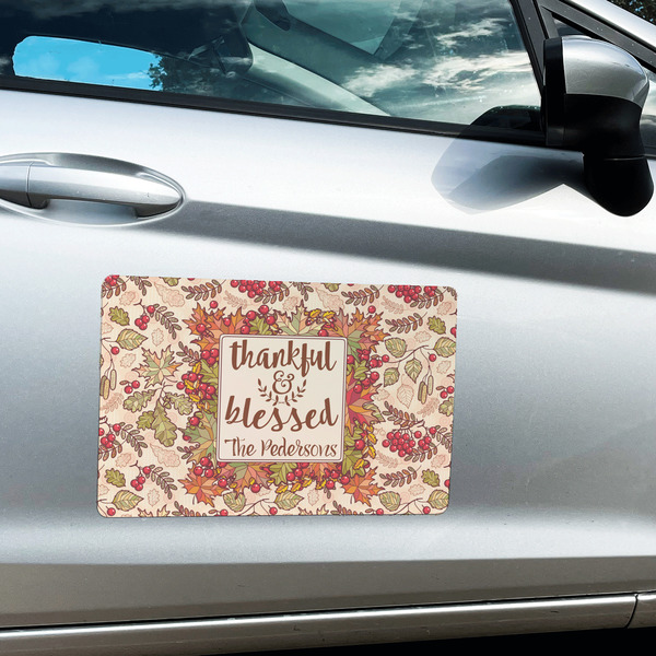 Thankful & Blessed Large Rectangle Car Magnets- In Context