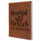 Thankful & Blessed Leather Sketchbook - Large - Double Sided - Angled View