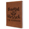 Thankful & Blessed Leather Sketchbook - Large - Single Sided - Angled View