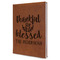 Thankful & Blessed Leather Sketchbook - Large - Single Sided (Personalized)