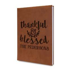 Thankful & Blessed Leather Sketchbook - Small - Double Sided (Personalized)