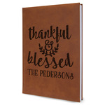 Thankful & Blessed Leatherette Journal - Large - Single Sided (Personalized)