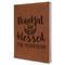 Thankful & Blessed Leatherette Journal - Large - Single Sided (Personalized)