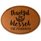 Thankful & Blessed Faux Leather Iron On Patch - Oval (Personalized)
