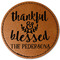 Thankful & Blessed Faux Leather Iron On Patch - Round (Personalized)