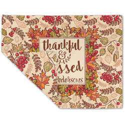 Thankful & Blessed Double-Sided Linen Placemat - Single w/ Name or Text