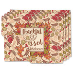 Thankful & Blessed Double-Sided Linen Placemat - Set of 4 w/ Name or Text