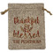 Thankful & Blessed Medium Burlap Gift Bag - Front