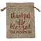 Thankful & Blessed Medium Burlap Gift Bag - Front (Personalized)