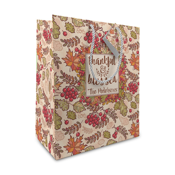 Custom Thankful & Blessed Medium Gift Bag (Personalized)