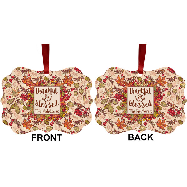 Thankful & Blessed Metal Benilux Ornament - Front and Back (APPROVAL)