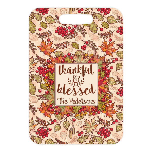 Thankful & Blessed Metal Luggage Tag - Front Without Strap