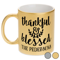 Thankful & Blessed Metallic Mug (Personalized)