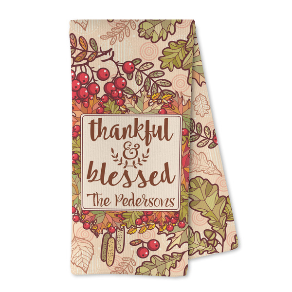 Custom Thankful & Blessed Kitchen Towel - Microfiber (Personalized)