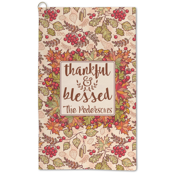 Custom Thankful & Blessed Microfiber Golf Towel - Large (Personalized)