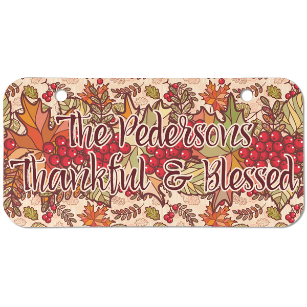 Thankful & Blessed Mini Bicycle License Plate - Two Holes