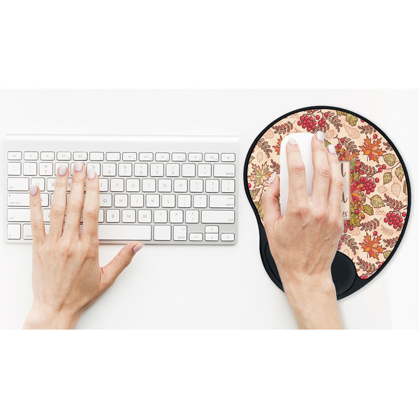 Thankful & Blessed Mouse Pad with Wrist Rest - LIFESYTLE 2 (in use)