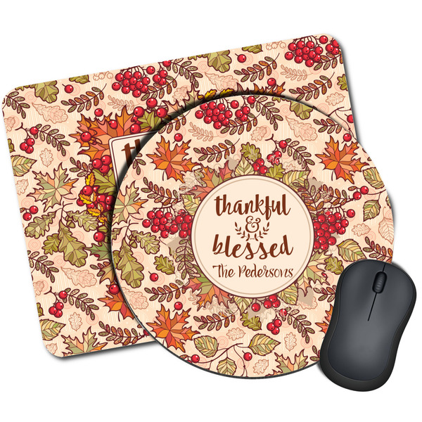 Custom Thankful & Blessed Mouse Pad (Personalized)