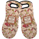 Thankful & Blessed Neoprene Oven Mitts - Set of 2 w/ Name or Text