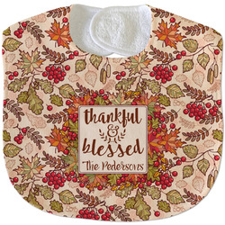 Thankful & Blessed Velour Baby Bib w/ Name or Text