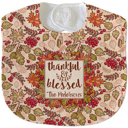 Thankful & Blessed Velour Baby Bib w/ Name or Text