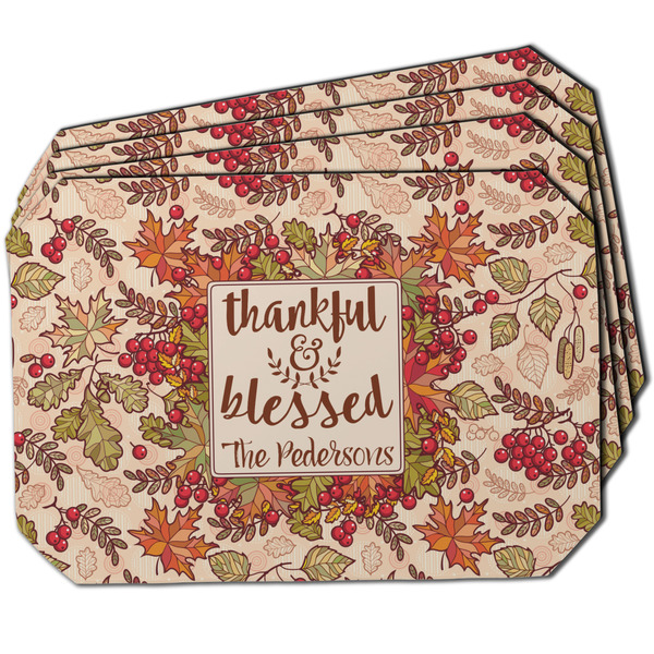 Custom Thankful & Blessed Dining Table Mat - Octagon w/ Name or Text