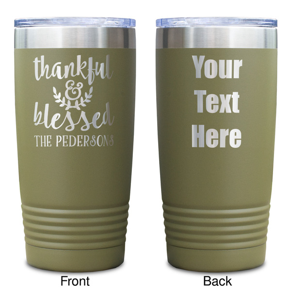 Thankful & Blessed Olive Polar Camel Tumbler - 20oz - Double Sided - Approval