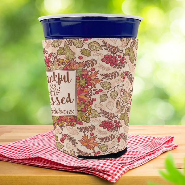 Thankful & Blessed Party Cup Sleeves - with bottom - Lifestyle