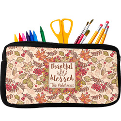 Thankful & Blessed Neoprene Pencil Case - Small w/ Name or Text