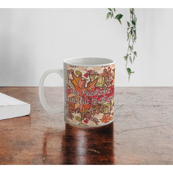 Thankful & Blessed Personalized Coffee Mug - Lifestyle