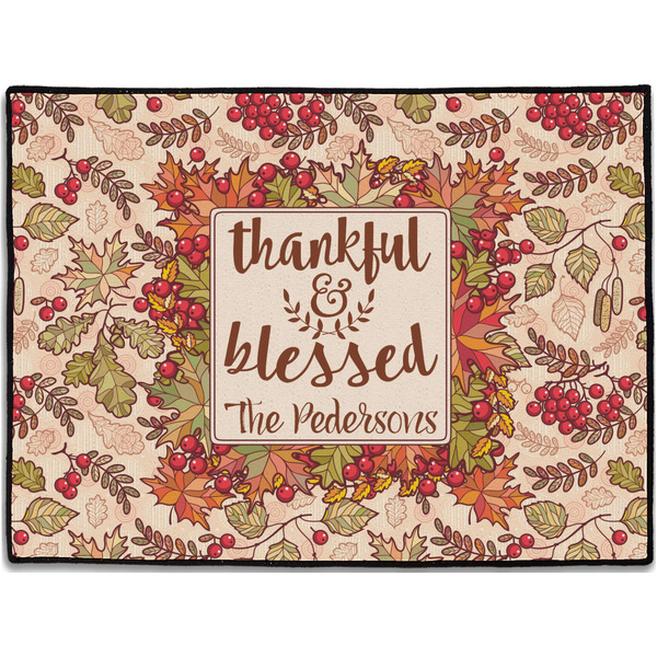 Custom Thankful & Blessed Door Mat - 24"x18" (Personalized)
