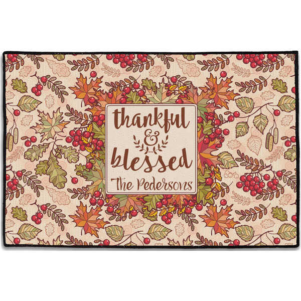 Custom Thankful & Blessed Door Mat - 36"x24" (Personalized)