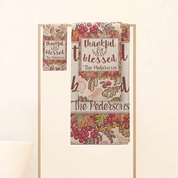 Thankful & Blessed Personalized Towel Set