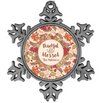 Thankful & Blessed Vintage Snowflake Ornament (Personalized)